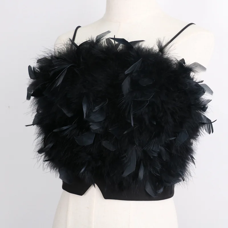 Real Turkey Feather Crop Top Camis Women Ostrich Feather Tank Tunic Vest Sleeveless Bra Sexy Female Tube Cropped Tops Wrap
Real Turkey Feather Crop Top Camis Women Ostrich Feather Tank Tunic Vest Sleeveless Bra Sexy Female Tube Cropped Tops Wrap