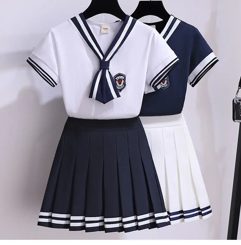 Children Clothes School Uniform Suit Summer New Girl Dress Sets Jk Short-Sleeved Pleated Skirt Suit Kids A-Line Skirt Tracksuits
Children Clothes School Uniform Suit Summer New Girl Dress Sets Jk Short-Sleeved Pleated Skirt Suit Kids A-Line Skirt Tracksuits