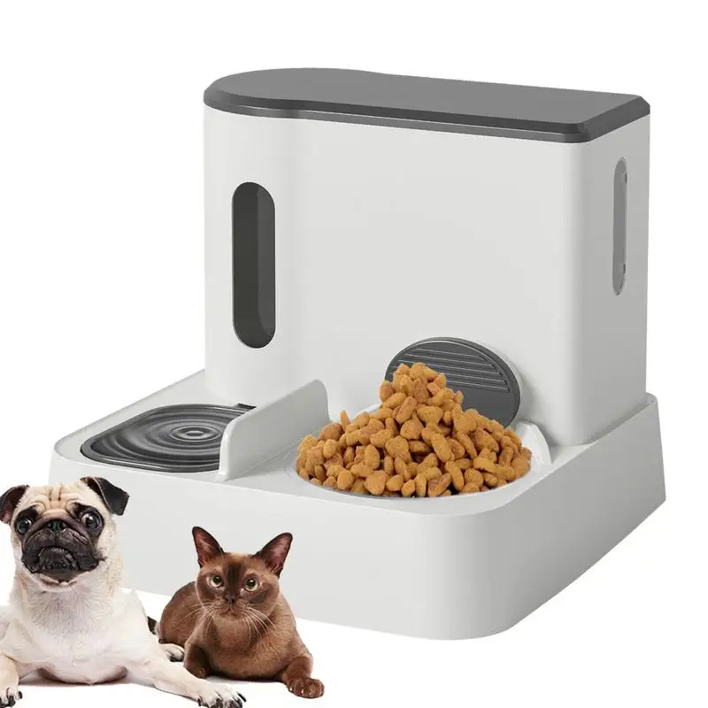

1000ml Double Cat Bowl Dog Cat Feeder Pet Automatic Feeder Water Dispenser Dog Cat Food Container Cat Feeder With Double Bowls