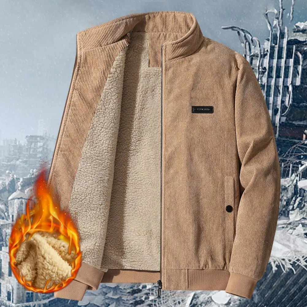 Classic Corduroy Jacket Versatile Casual Jacket Stand Collar Autumn Winter Men Fleece Lined Vintage Jacket Anti-freeze
Classic Corduroy Jacket Versatile Casual Jacket Stand Collar Autumn Winter Men Fleece Lined Vintage Jacket Anti-freeze
