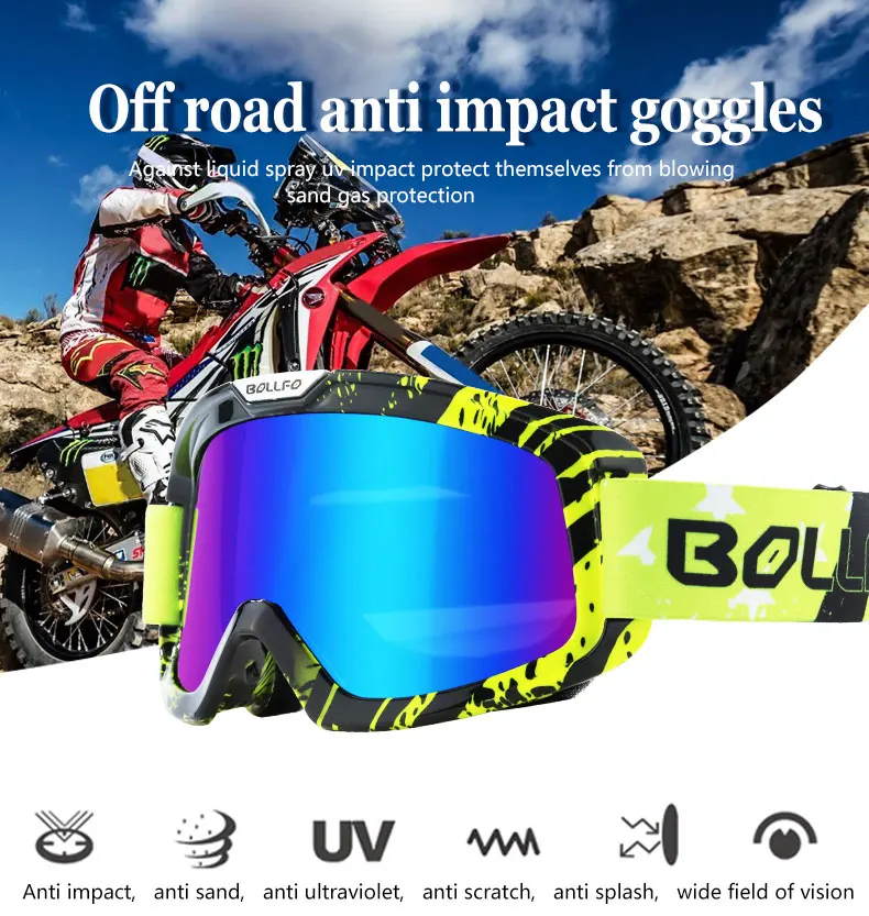 

Motorcyclist Equipped with Off-Road Goggles, Windproof Glasses, Anti-Twist Goggles, PC Lenses, HD Vision