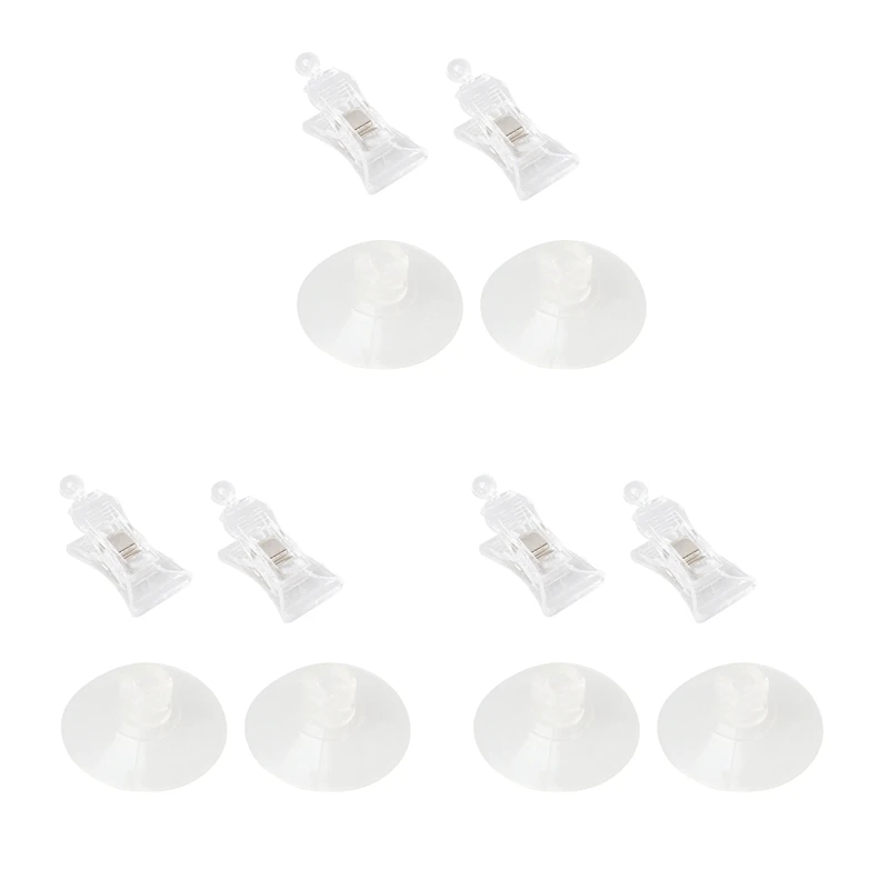 

6 PCS 47Mm Clear Plastic Wall Suction Cup Clip Clamp