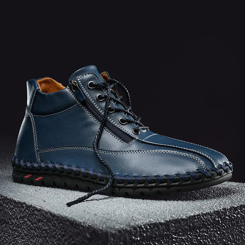 Winter Men Casual Handmade Shoes Outdoor Hiking Non-slip Warm Leather Autumn Fashion Fur Warm Plush Hiking Driving Comfortle 
Winter Men Casual Handmade Shoes Outdoor Hiking Non-slip Warm Leather Autumn Fashion Fur Warm Plush Hiking Driving Comfortle