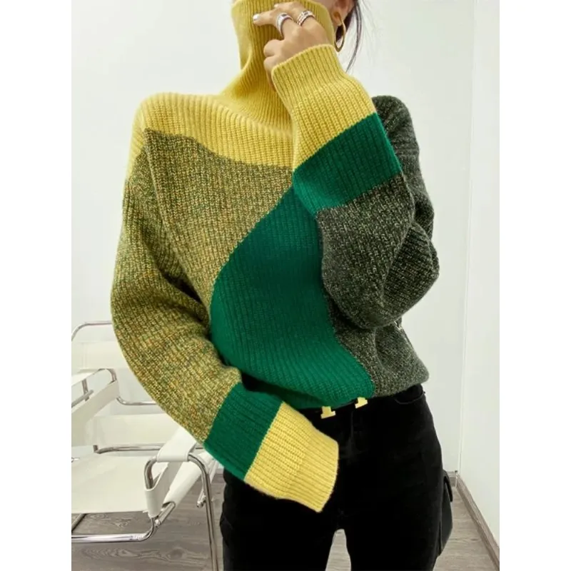 Fashion Tops Women Korean Autumn Winter New Turtleneck Sweater Loose Long Sleeve Knitted Pullover N170
Fashion Tops Women Korean Autumn Winter New Turtleneck Sweater Loose Long Sleeve Knitted Pullover N170