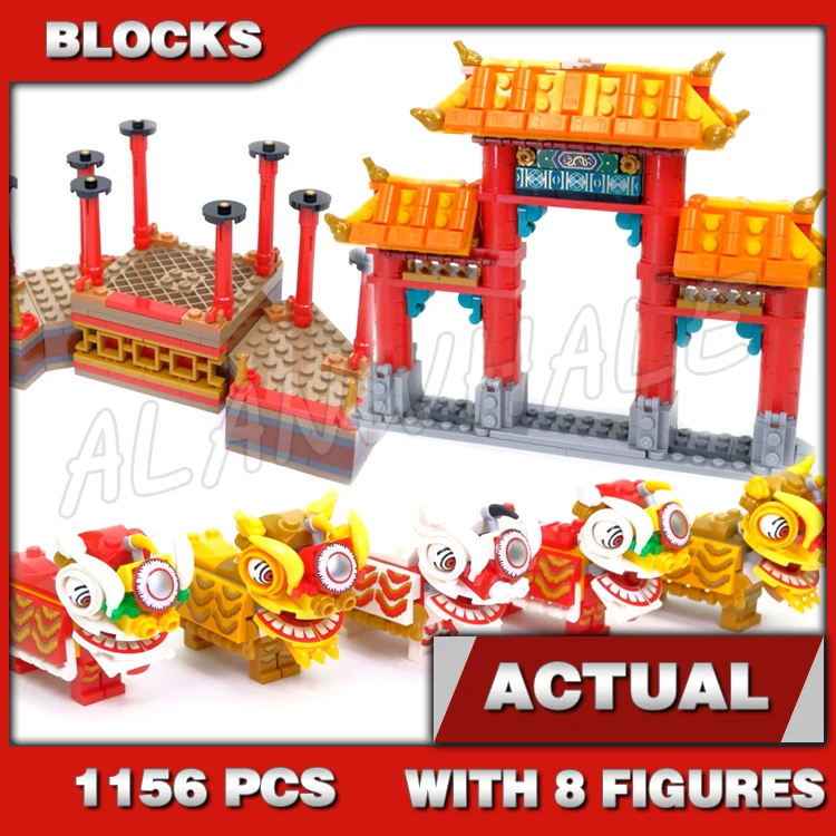 1156pcs Chinese Festivals Lion Dance Percussion Stages Temple Gate Drumming SY1475 Building Block Toy Compatible With Model
1156pcs Chinese Festivals Lion Dance Percussion Stages Temple Gate Drumming SY1475 Building Block Toy Compatible With Model