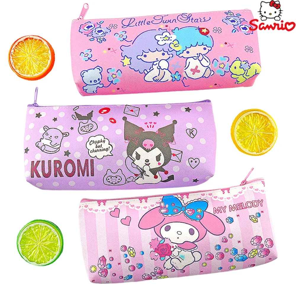 

Карандаш Sanrio из искусственной кожи, милый карандаш Hello Kitty Kuromi Cinnamoroll My Melody, аниме, Студенческая сумка для хранения канцелярских принадлежностей, мультяшная ручка, подарок