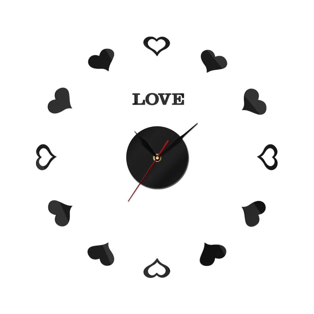 Love Hearts Quartz Acrylic Mirror Sticker DIY Giant Frameless Quiet Sweep Wall Clock Valentines Lover Gift Girls Room Decor
Love Hearts Quartz Acrylic Mirror Sticker DIY Giant Frameless Quiet Sweep Wall Clock Valentines Lover Gift Girls Room Decor