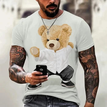 Camiseta Gráfica Exuberante da Série Manga Monogatari: Uma Declaração de Estilo Audaz 12 Men's T-shirt Cartoon Bear Series Patterned Interesting Printed Undershirt Casual Fashion Men's Clothes Cotton Women's T-shirt