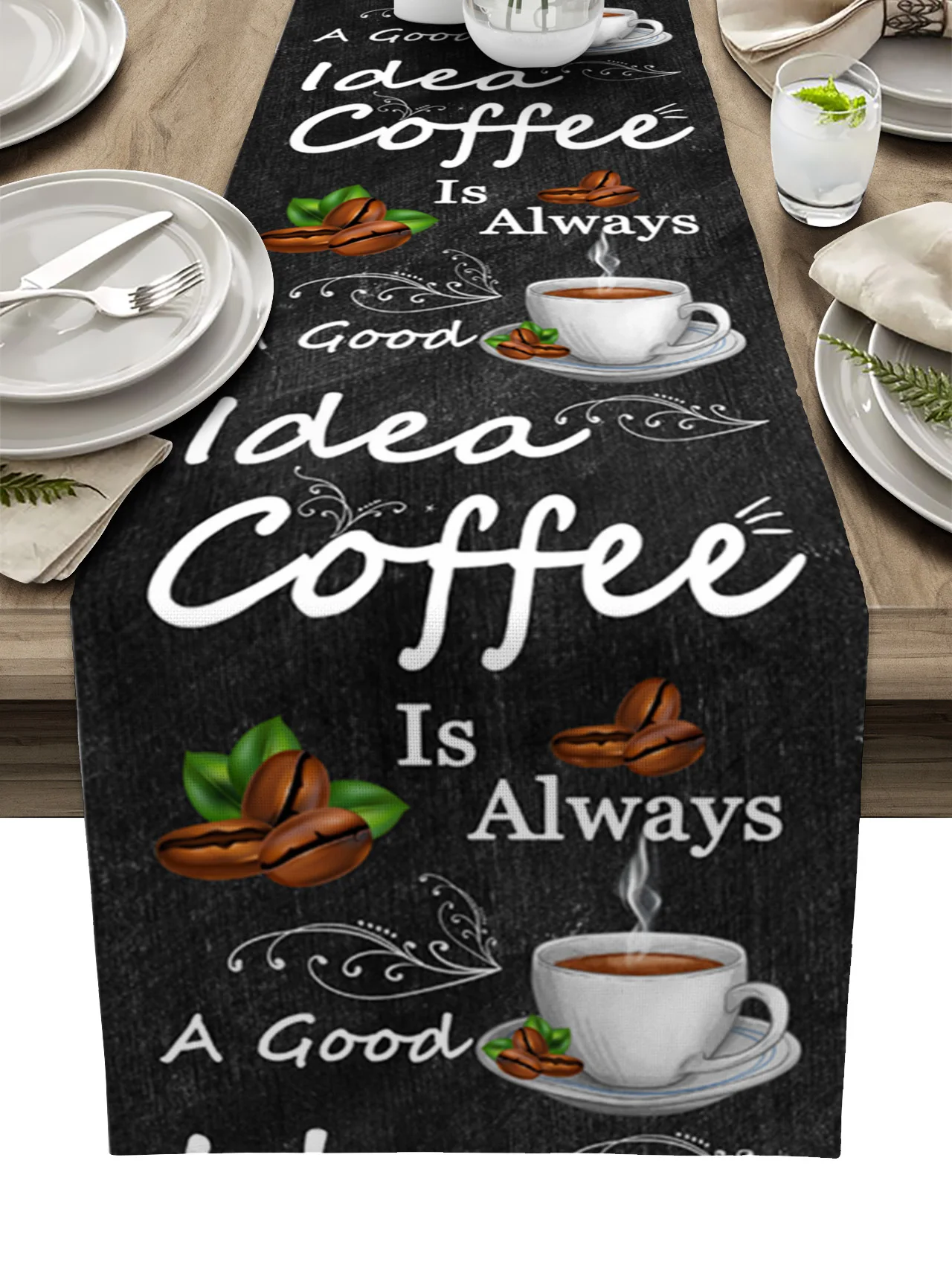 Retro Style Coffee Bean Coffee Linen Table Runner Kitchen Table Decoration Farmhouse Dining Table Cloth Wedding Party Decor
Retro Style Coffee Bean Coffee Linen Table Runner Kitchen Table Decoration Farmhouse Dining Table Cloth Wedding Party Decor