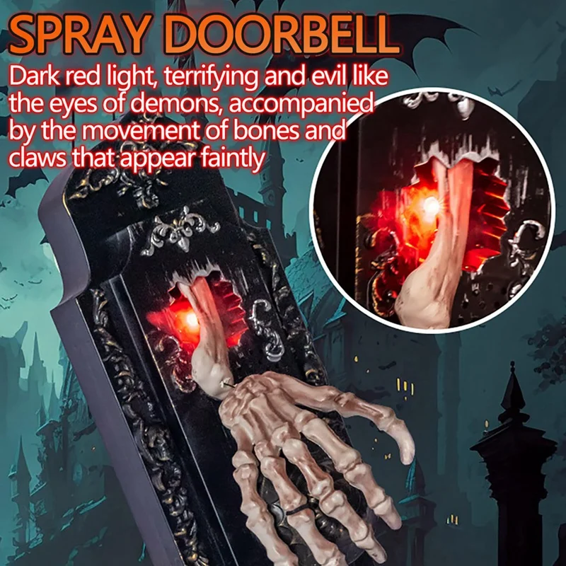 1 PCS Halloween Decorative Doorbell Plastic Automatic Sensor Doorbell Haunted Doorbell With Spooky Sound And Spray For Children
1 PCS Halloween Decorative Doorbell Plastic Automatic Sensor Doorbell Haunted Doorbell With Spooky Sound And Spray For Children