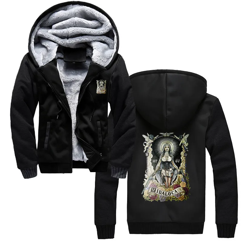 Muerte Winter Hoodie Men Cotton Lady of Holy Death Mexican Skull Sweatshirt Graphic Tops zipper Winter Clothing
Muerte Winter Hoodie Men Cotton Lady of Holy Death Mexican Skull Sweatshirt Graphic Tops zipper Winter Clothing