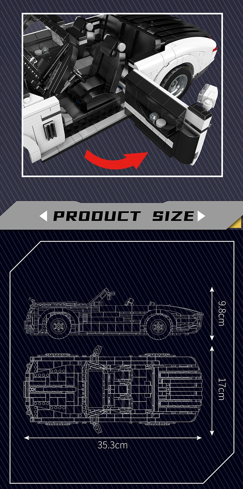 MOULD KING 10031 Creativie Technology Sports Car Cabrio Car Model Building Blocks Kit,Designer Firas Abu-Jaber MOULD KING 10031 Creativie Technology Sports Car Cabrio Car Model Building Blocks Kit,Designer Firas Abu-Jaber
