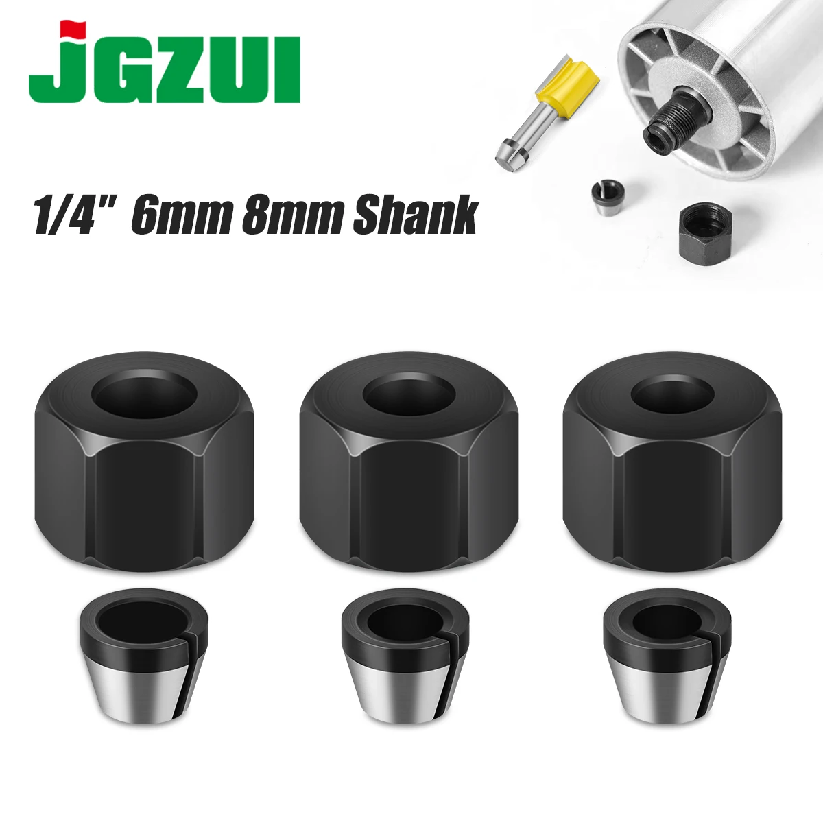 6mm 6.35mm 8mm Collet Chuck Engraving Trimming Machine With Nut Router Bit Adapter Electric Router Milling Cutter Accessories
6mm 6.35mm 8mm Collet Chuck Engraving Trimming Machine With Nut Router Bit Adapter Electric Router Milling Cutter Accessories