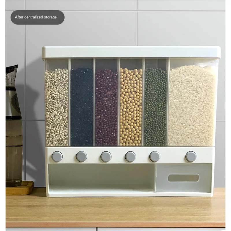 Home Ultra-press Type Whole Grains Wall-mounted Grain Storage Box Storage Box Sealed Beans Kitchen Grid Rice Bucket
Home Ultra-press Type Whole Grains Wall-mounted Grain Storage Box Storage Box Sealed Beans Kitchen Grid Rice Bucket