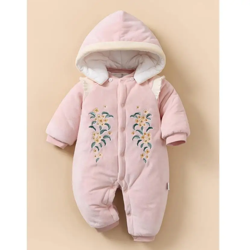 Winter New Baby Girls Romper Embroidery Print Pink Hooded Long Sleeves Infant Jumpsuit Newborn Warm Outwear A2938
Winter New Baby Girls Romper Embroidery Print Pink Hooded Long Sleeves Infant Jumpsuit Newborn Warm Outwear A2938