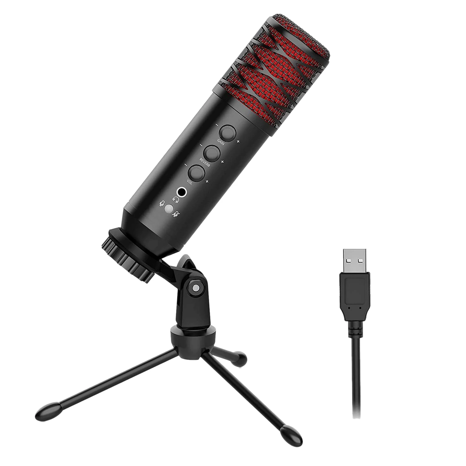 USB Microphone Condenser Microphone With Tripod Plug And Play Built-In Monitor Headphone Jack And Echo Effect
USB Microphone Condenser Microphone With Tripod Plug And Play Built-In Monitor Headphone Jack And Echo Effect