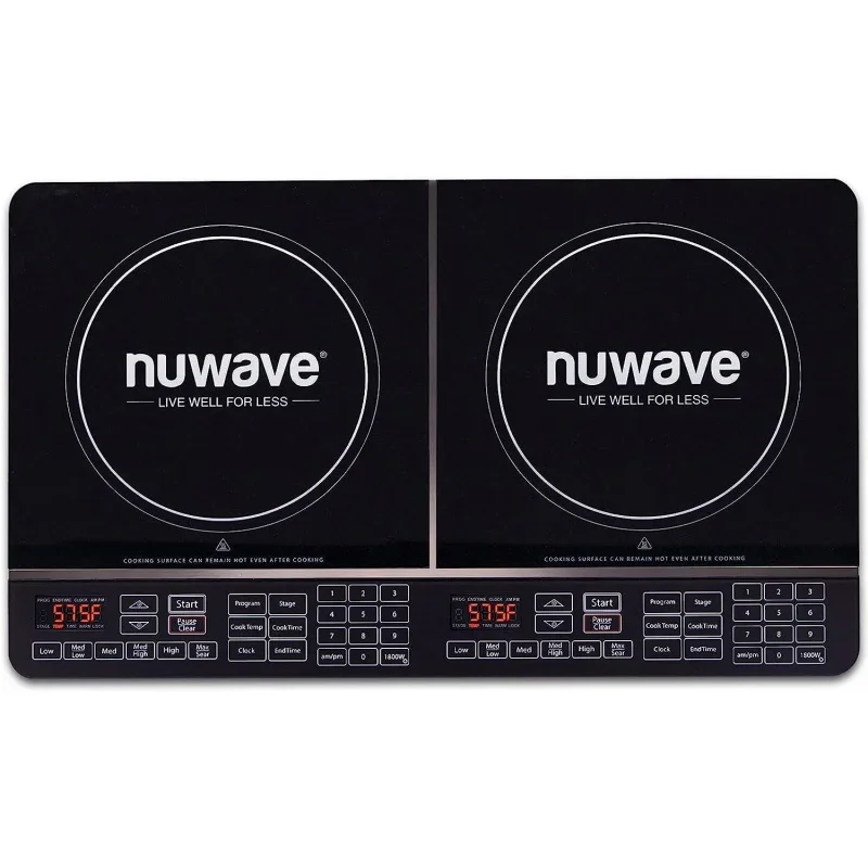 Nuwave Double Induction Cooktop, Powerful 1800W, 2 Large 8” Heating Coils, Independent Controls, 94 Temp Settings from 100°F to
Nuwave Double Induction Cooktop, Powerful 1800W, 2 Large 8” Heating Coils, Independent Controls, 94 Temp Settings from 100°F to