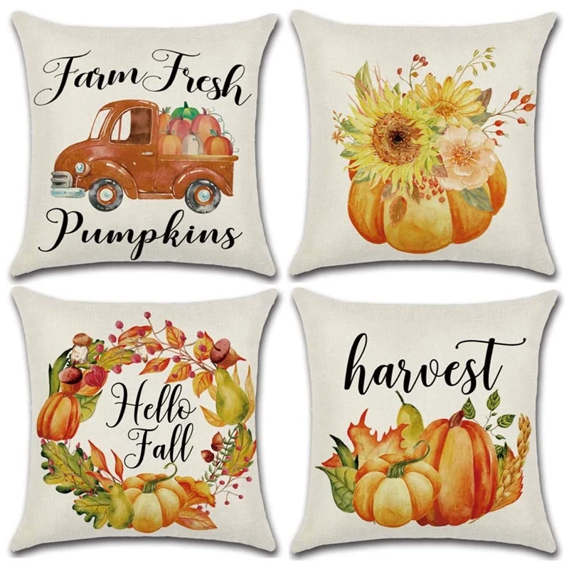 Fall Throw Pillow Covers, Autumn Harvest Theme Cushion Covers, Farmhouse Pumpkin Throw Pillowcase For Fall Decor
Fall Throw Pillow Covers, Autumn Harvest Theme Cushion Covers, Farmhouse Pumpkin Throw Pillowcase For Fall Decor