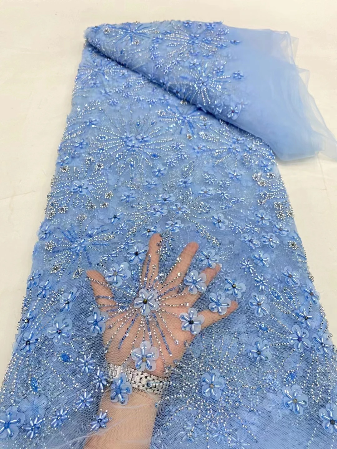 2024 Latest Elegant High-End Quality Tulle Lace with Nice Beads Fabric For Bride Wedding Party Dress DP_68 
2024 Latest Elegant High-End Quality Tulle Lace with Nice Beads Fabric For Bride Wedding Party Dress DP_68