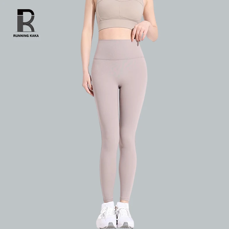 

RUNNING KAKA Women's High Waist Tight Lifting Hip Gym Elastic Fitness Leggings Running Sports OverSized Yoga Pants Size L-4XL