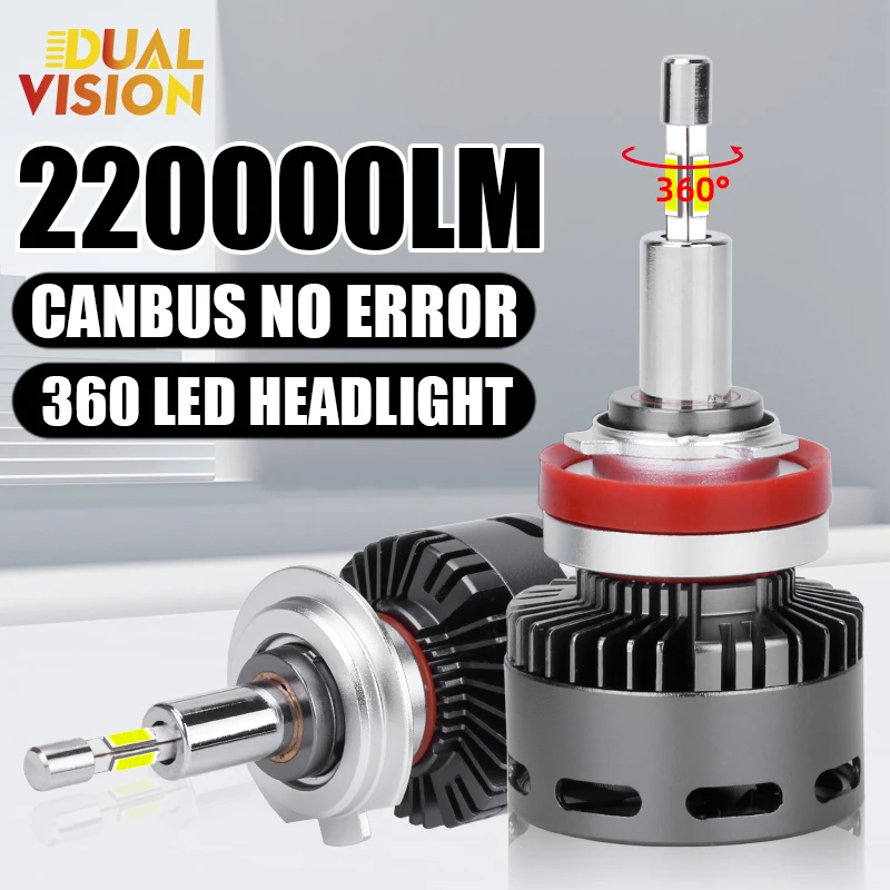 

H7 LED Canbus 360 Car Headlight Bulbs 220000LM H4 H11 H8 H1 HB3 9005 HB4 9006 9012 Hir2 H9 Fog Light Auto Headlamp 560W For Lens