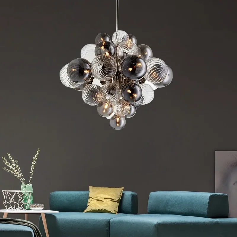 

Ресторанная лампа, новинка 2023, Подвесная лампа, атмосферный итальянский простой современный дизайн, стеклянный подвесной светильник в виде Пузырькового шара