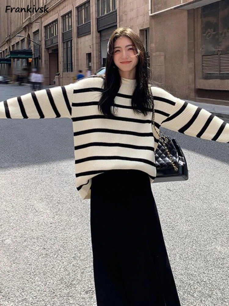 Slouchy Baggy Striped Sweaters Women All-match Casual Stylish Harajuku Japanese Style Knitwear Autumn Hipster High Street Daily
Slouchy Baggy Striped Sweaters Women All-match Casual Stylish Harajuku Japanese Style Knitwear Autumn Hipster High Street Daily