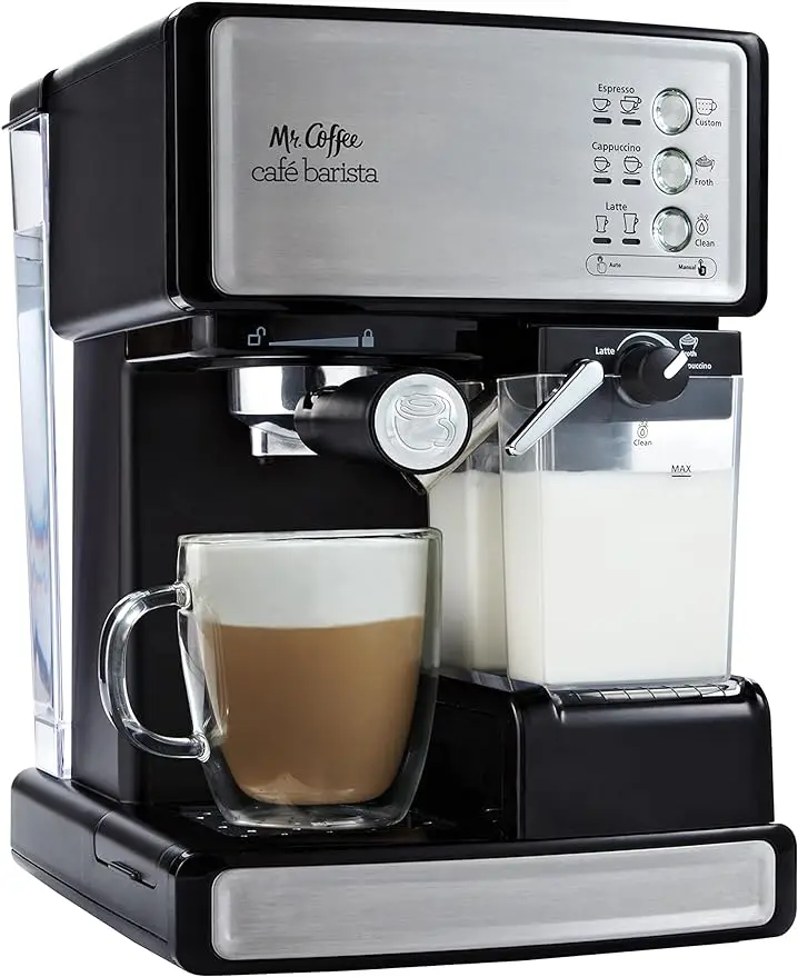 

Mr. Coffee Espresso and Cappuccino Machine, Programmable Coffee Maker with Automatic Milk Frother and 15-Bar Pump,
