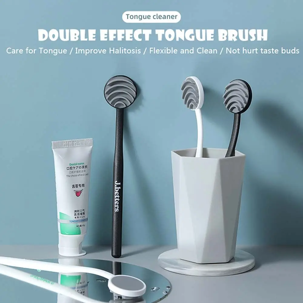 

Soft Tooth brush Hygiene Health Tongue Cleaning Silicone Tongue Coating brush Tongue Scraper Tongue Cleaner Oral Care Tool