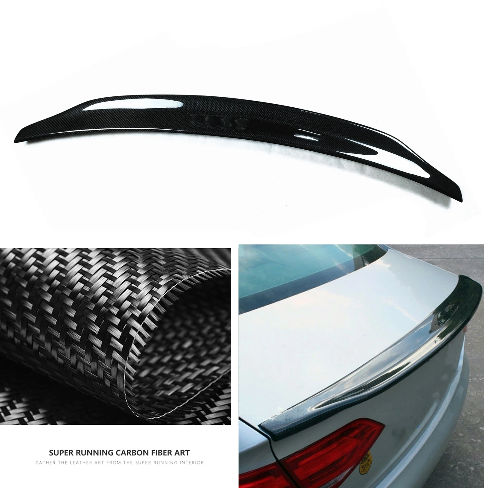 

For Audi A5 S5 Sedan 2008-2016 4 Door Rear Trunk Spoiler Wing Real Carbon Fiber Car Tailgate Lid Trim Roof Splitter Decklid Lip