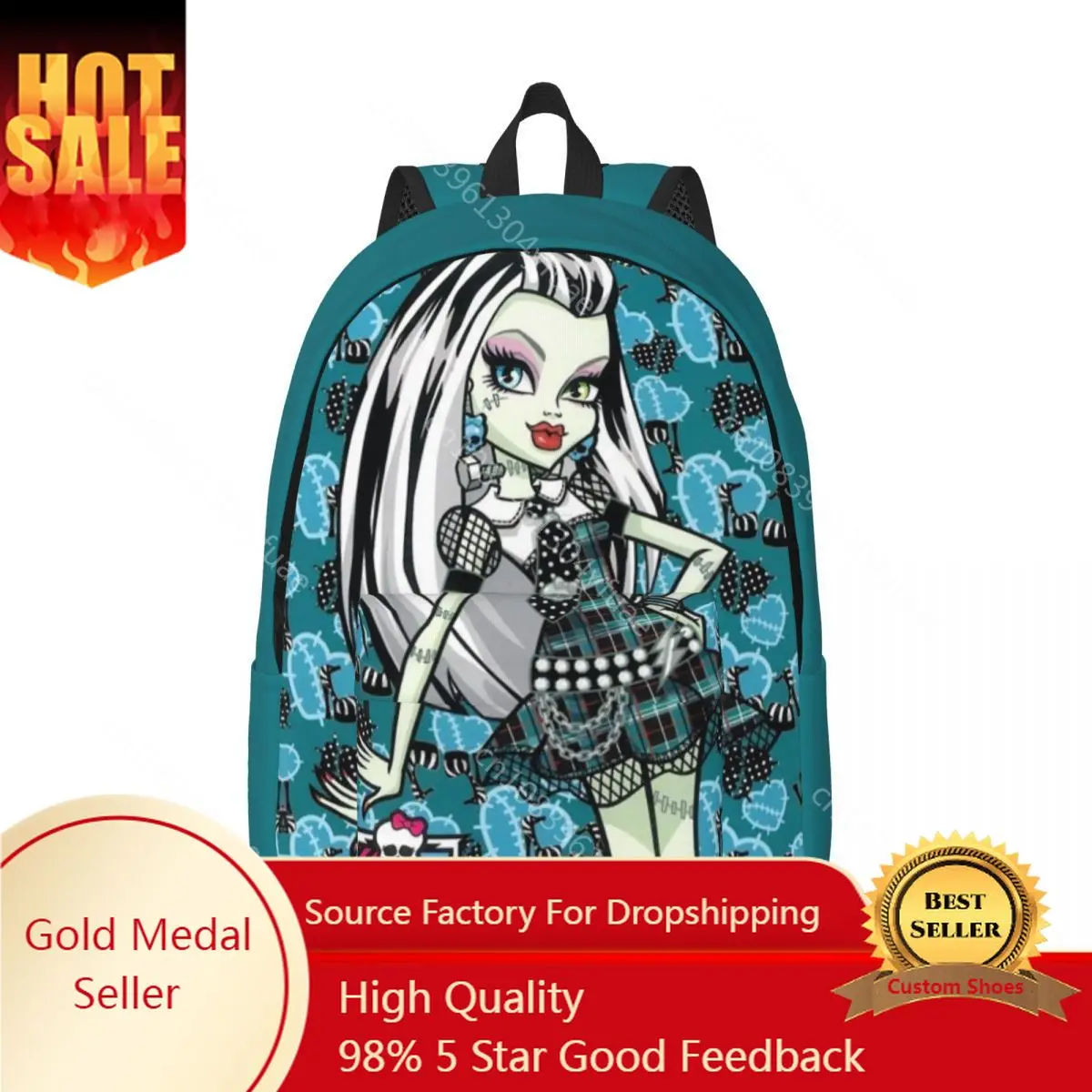 

Graffiti Girl Monsters Backpack High Travel Backpacks Xmas Gift Boy Girl Custom Durable School Bags Streetwear Rucksack