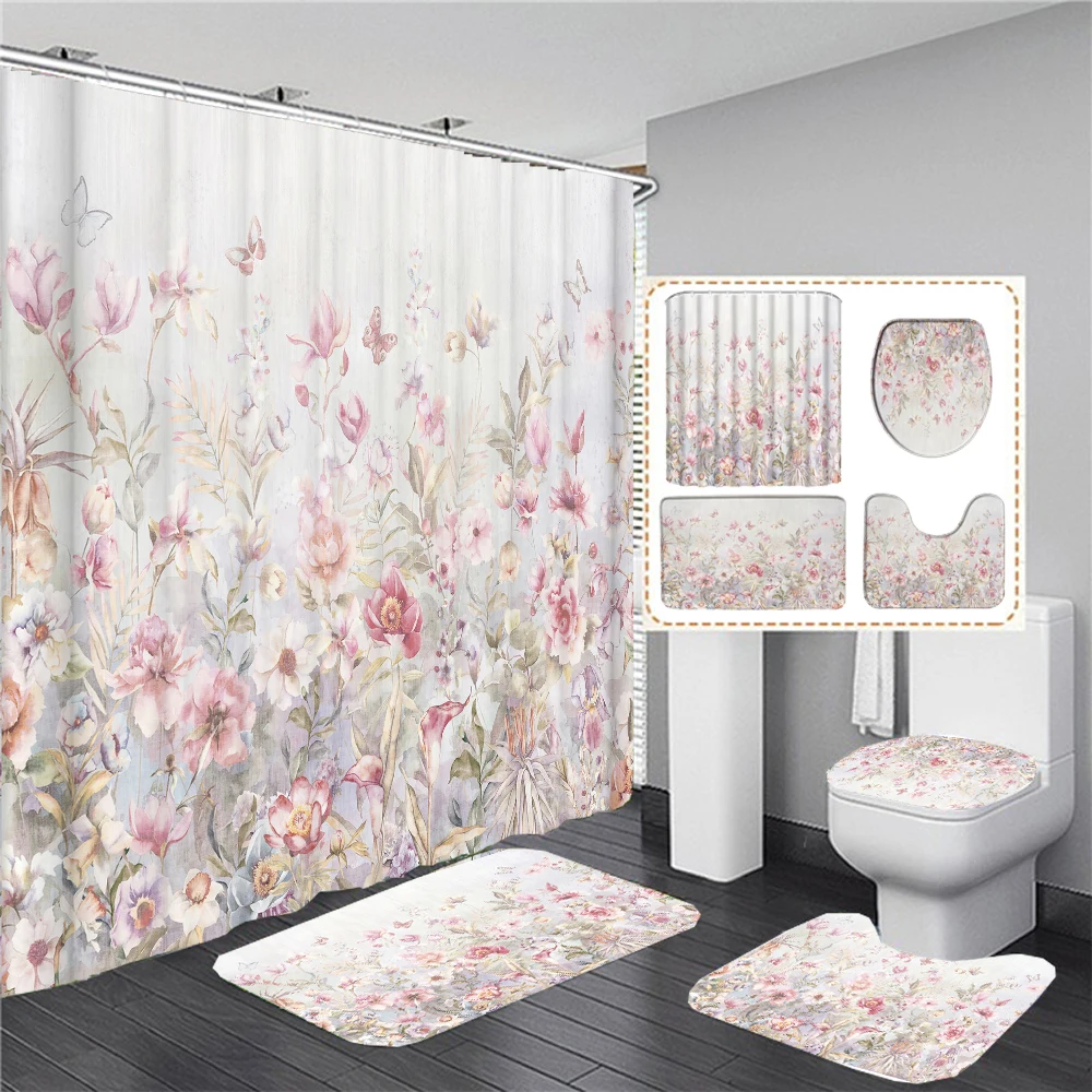 Занавеска для душа с цветочным принтом в европейском стиле, водонепроницаемые шторы для ванной, домашний декор, Нескользящие коврики, набор ковриков для ванной
Занавеска для душа с цветочным принтом в европейском стиле, водонепроницаемые шторы для ванной, домашний декор, Нескользящие коврики, набор ковриков для ванной