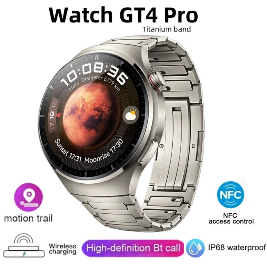 

GT4 PRO Smart Watch Men For Huawei Watch 4 Pro 1.6" HD Screen Bluetooth Call GPS NFC Heart Rate Fitness SmartWatch 2024 New