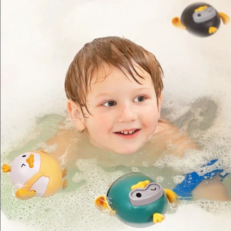 

Cartoon Children's Shower Clockwork Pull Toy Little Duck Playing in Water Little Crab Baby Summer Bathroom Swimming Toy