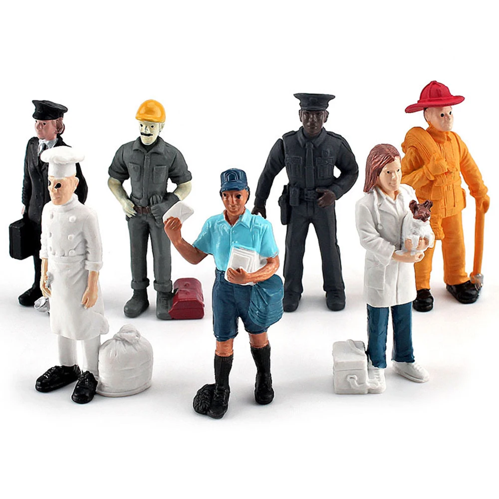 7pcs/Lots Simulation Figurines Worker Human Action Figure Police Chef Firemen Models Postman Veterinarian Figures Kids Toys Gift
7pcs/Lots Simulation Figurines Worker Human Action Figure Police Chef Firemen Models Postman Veterinarian Figures Kids Toys Gift