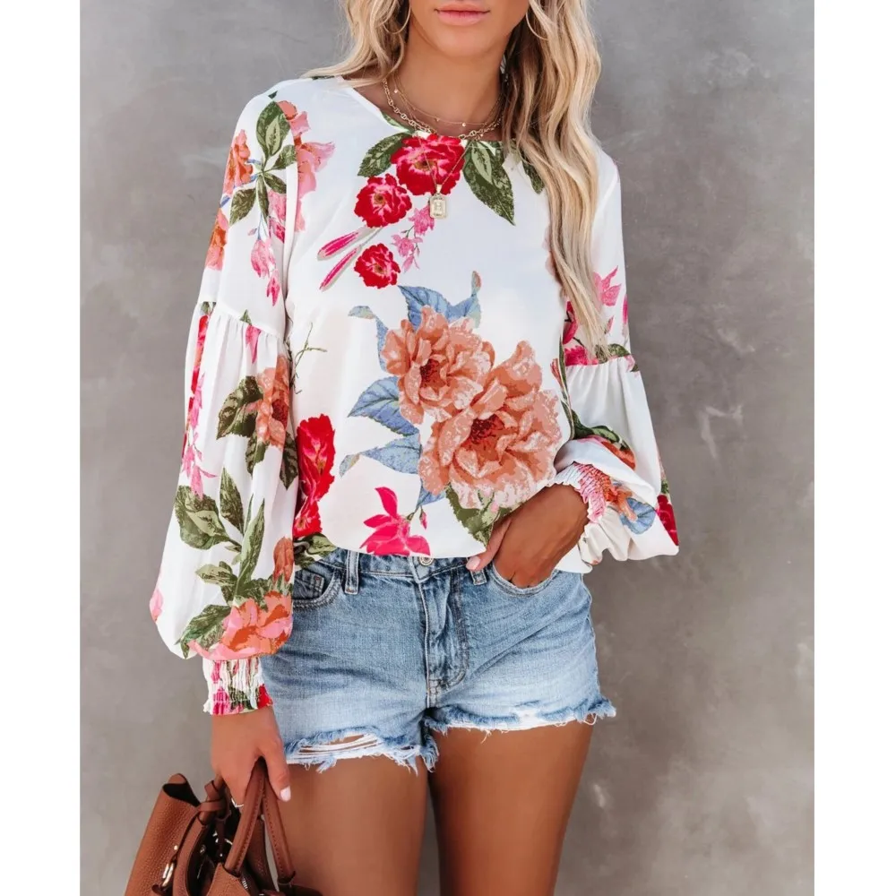 Autumn Splic Lantern Sleeve Blouses Women Loose Casual O-neck Flower Print Pullover Tops For Women 2023 Bohemia Vacation Blouse
Autumn Splic Lantern Sleeve Blouses Women Loose Casual O-neck Flower Print Pullover Tops For Women 2023 Bohemia Vacation Blouse