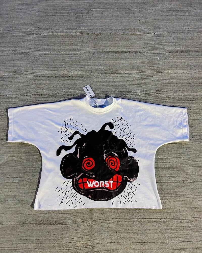 y2k retro casual cartoon print round short-sleeved oversized T-shirt men's street hip-hop Harajuku loose brand tops couple style
y2k retro casual cartoon print round short-sleeved oversized T-shirt men's street hip-hop Harajuku loose brand tops couple style