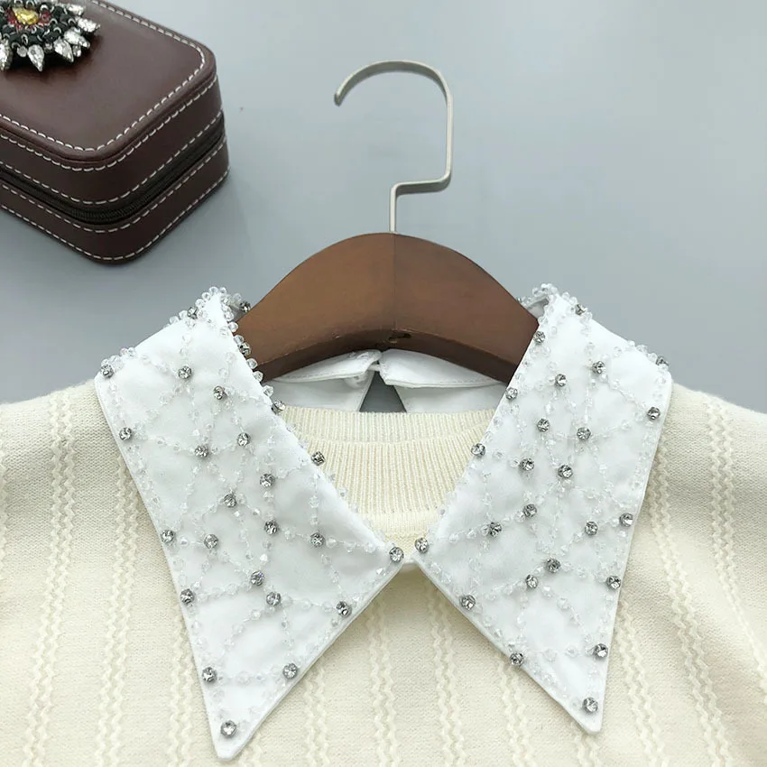 Fashion Handmade Beads Fake Collar for Women Suits Shirt Detachable Collar Tie Vintage Necklace False Collar Detachable Collar
Fashion Handmade Beads Fake Collar for Women Suits Shirt Detachable Collar Tie Vintage Necklace False Collar Detachable Collar