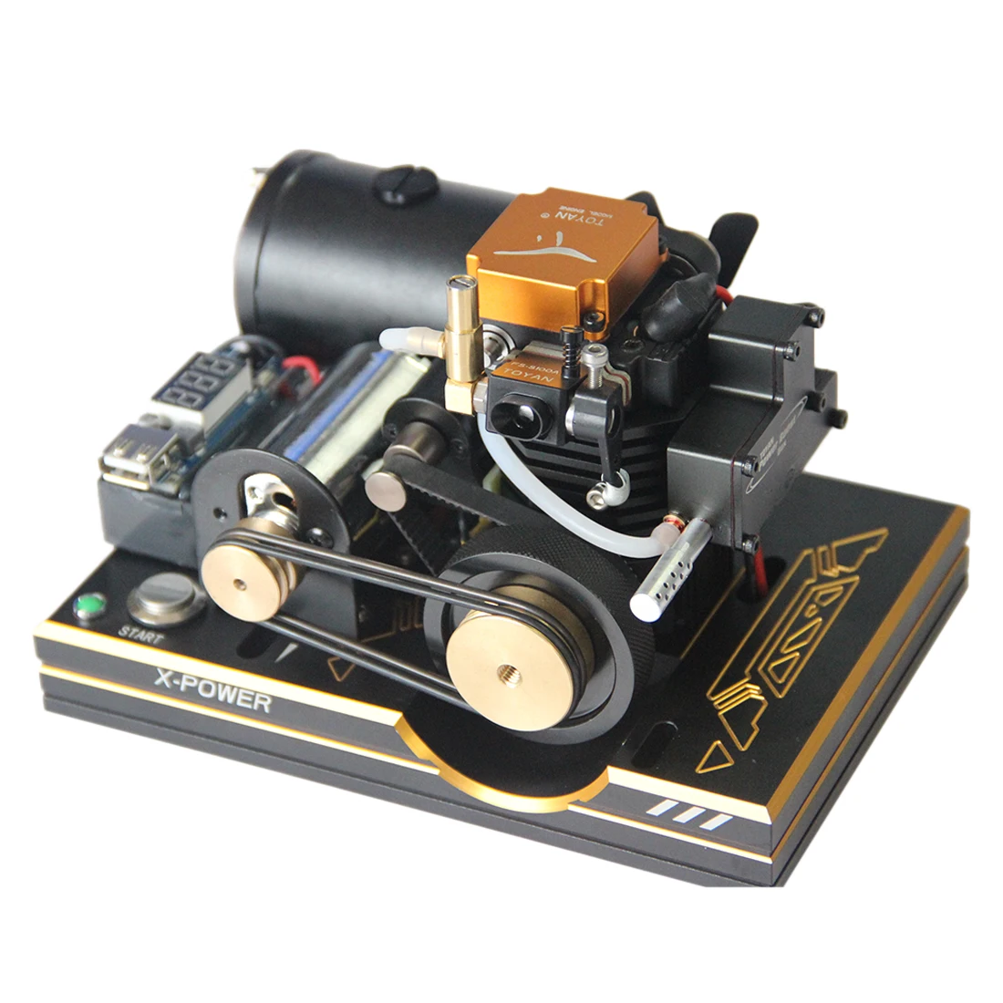 TOYAN Single Cylinder 4-stroke Methanol Engine 12V One-button Start Generator Model with Mobile Phone Charging Digital Displayer
TOYAN Single Cylinder 4-stroke Methanol Engine 12V One-button Start Generator Model with Mobile Phone Charging Digital Displayer