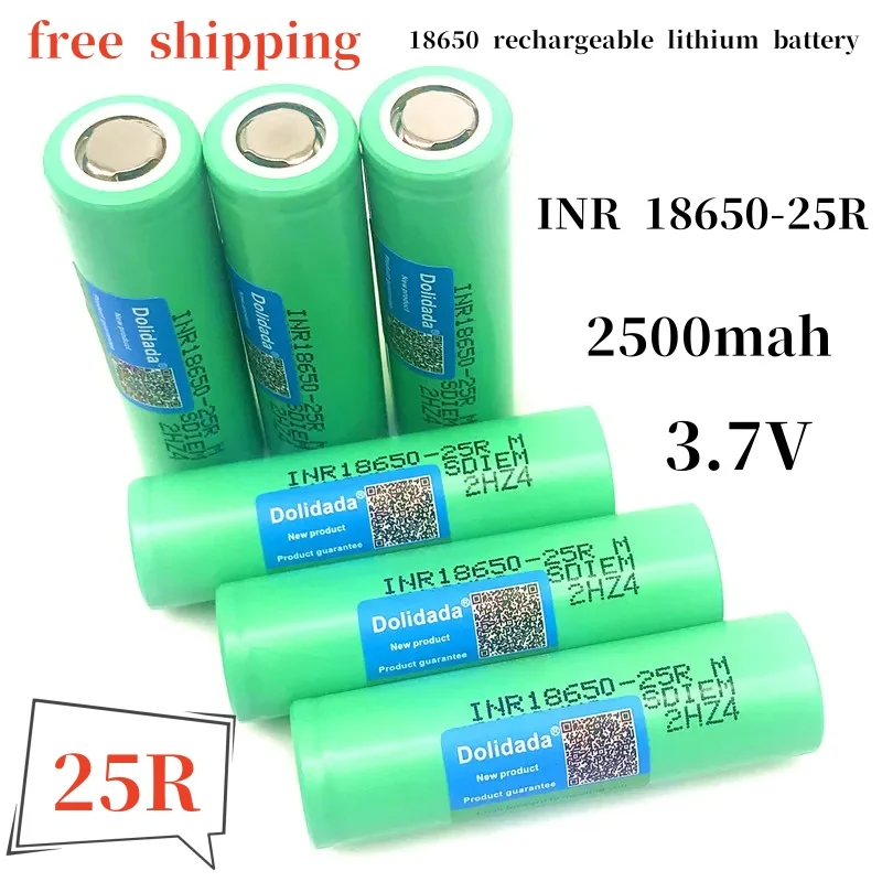 2-50PCS original 3.7V INR18650 rechargeable lithium battery 25R 2500mah 20A lithium battery screwdriver flashlight+free shipping
2-50PCS original 3.7V INR18650 rechargeable lithium battery 25R 2500mah 20A lithium battery screwdriver flashlight+free shipping