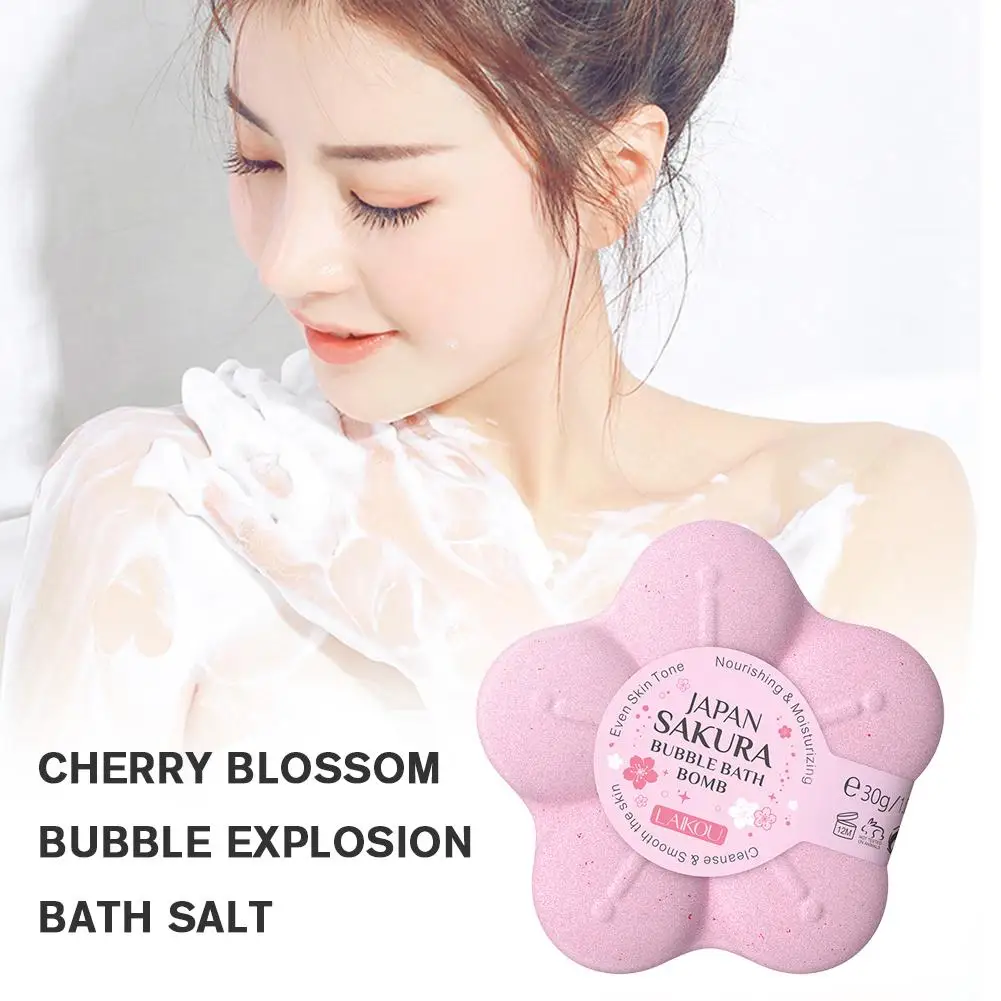 

30g Blossom Bath Salt Ball Bubble Small Body Stress Relief Exfoliating Shower Cleaner SPA Moisturizing Salt Ball U0B5