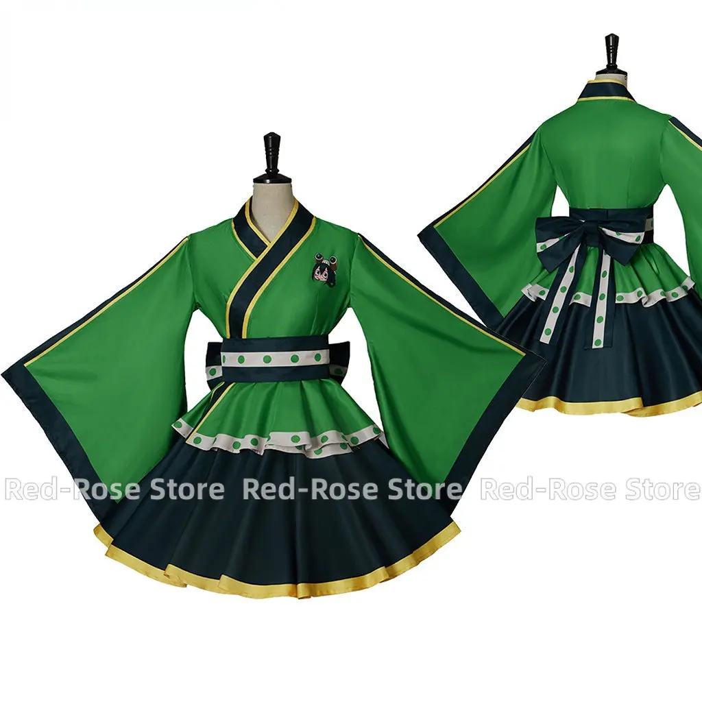 

Froppy My Hero Academia Cosplay Frog Tsuyu Asui Costume Fantasy Dress Kimono Lolita Maid Cosplay Uniform Outfits Women Suit