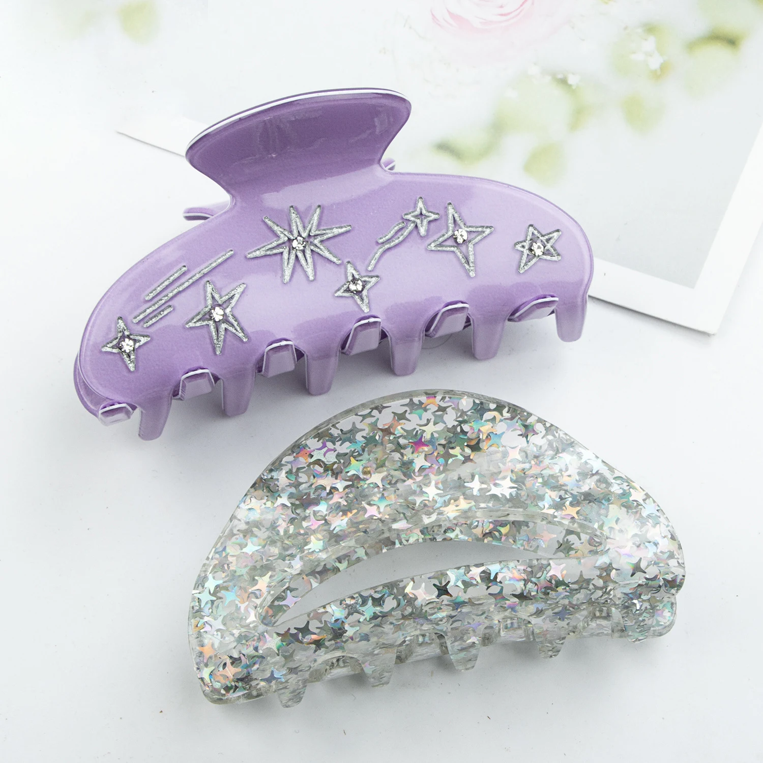 New Korean Woman Glitter Star Hair Claws Lady Sweet Shark Clip Hairpins Girls Acetic Hair Clips Barrettes Hair Accessories
New Korean Woman Glitter Star Hair Claws Lady Sweet Shark Clip Hairpins Girls Acetic Hair Clips Barrettes Hair Accessories
