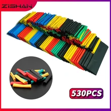 ZIShan 127-530pcsTube Thermoresistant Tubing Wrapping Kit Electrical Connection Wire Cable Insulation Sleeving thermoretractile