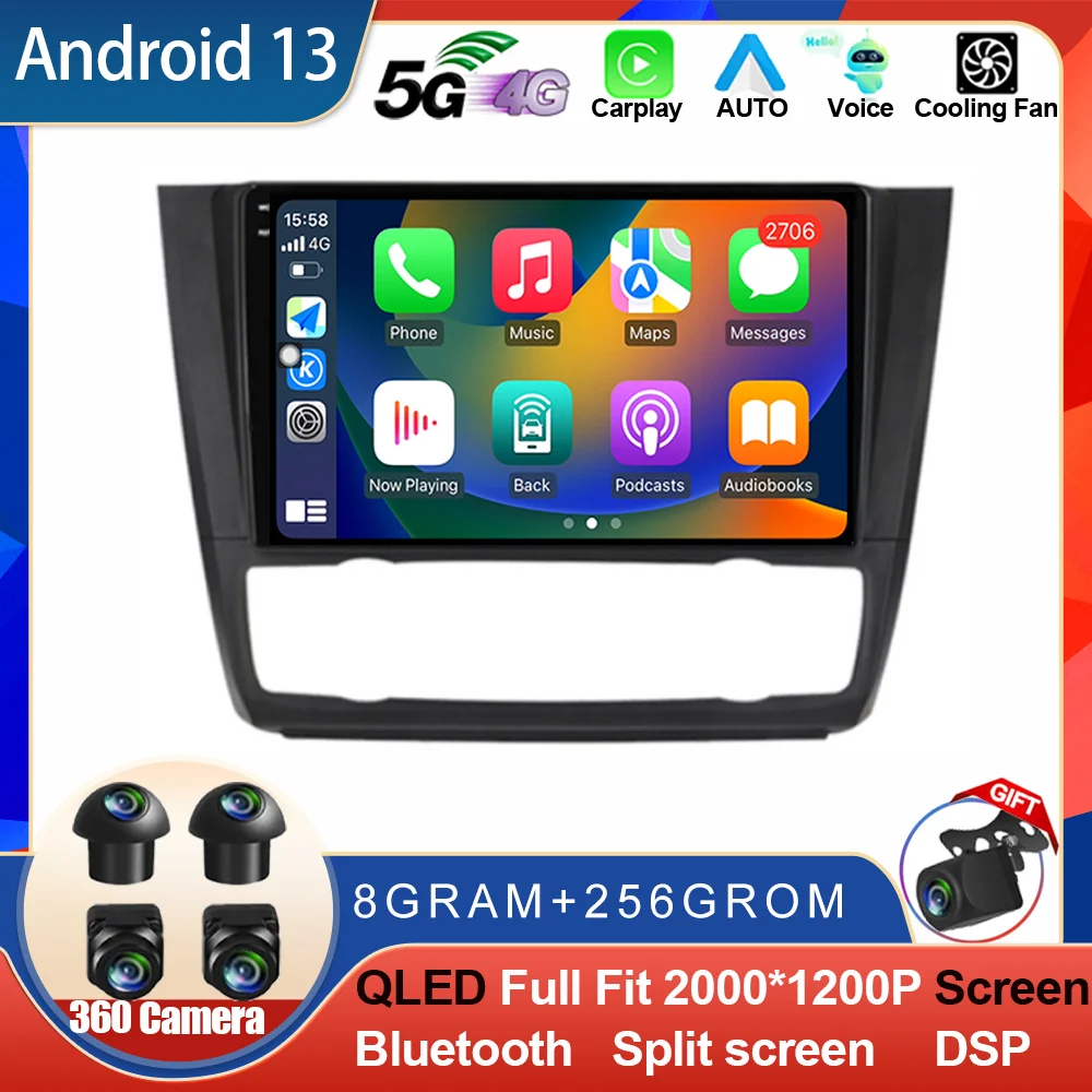 

Android 13 Car Radio For BMW 1 Series E81 E82 E87 E88 AT 2004 - 2012 GPS DSP Carplay IPS Multimedia Serero Auto WIFI 4G QLED BT