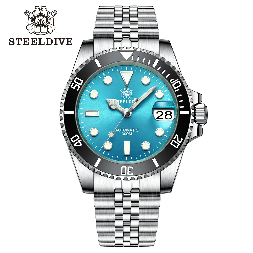 

STEELDIVE Official SD1953 Luxury Water Ghost Mechanical Watch Ceramic Bezel NH35 Movt Swiss Luminous 300M Waterproof Wristwatch