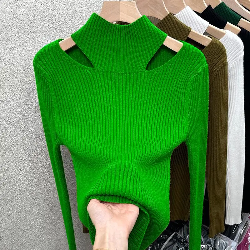 Semi-turtleneck Sweater Knitted Base Layer Women's Underwear Autumn and Winter Chic Cut-out Off-the-shoulder Top
Semi-turtleneck Sweater Knitted Base Layer Women's Underwear Autumn and Winter Chic Cut-out Off-the-shoulder Top