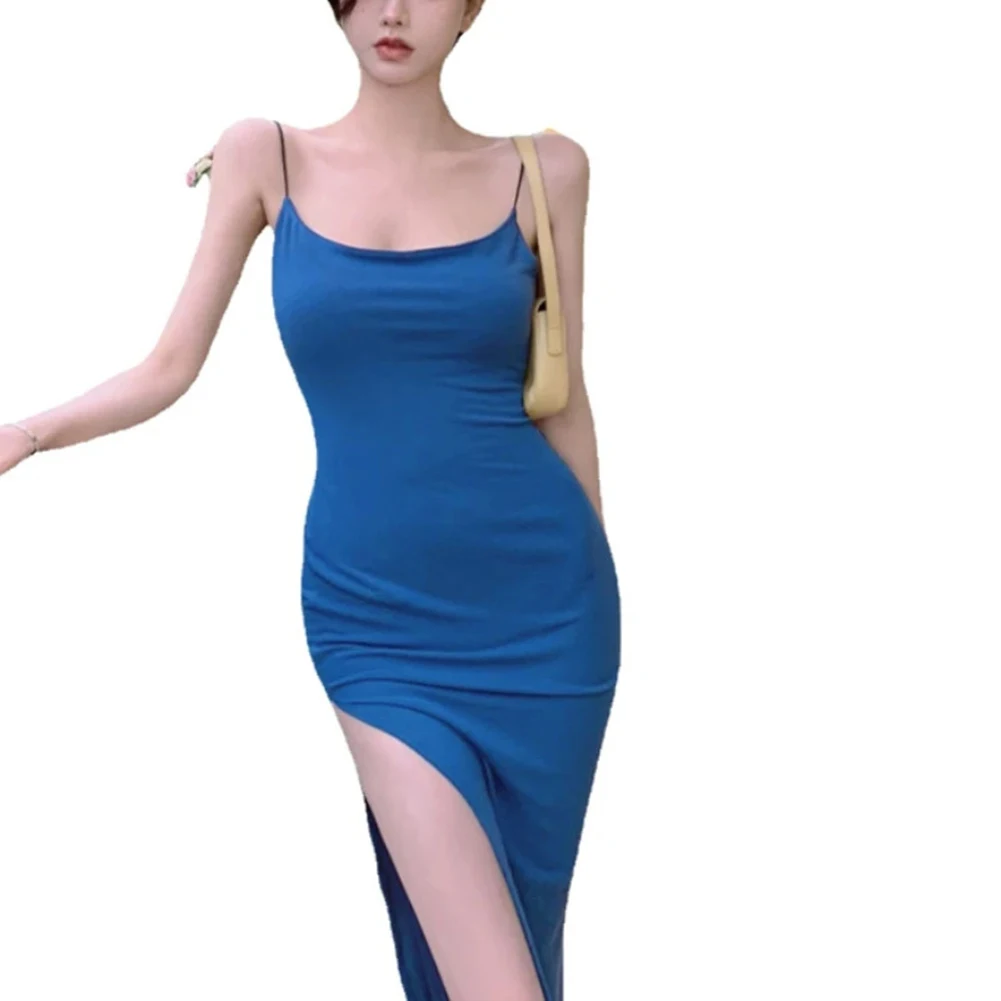 

Slim Dress Dress Medium Long Party Senior Sexy Solid Color Spice Girl Split Spring Summer Autumn Comfy Fashion