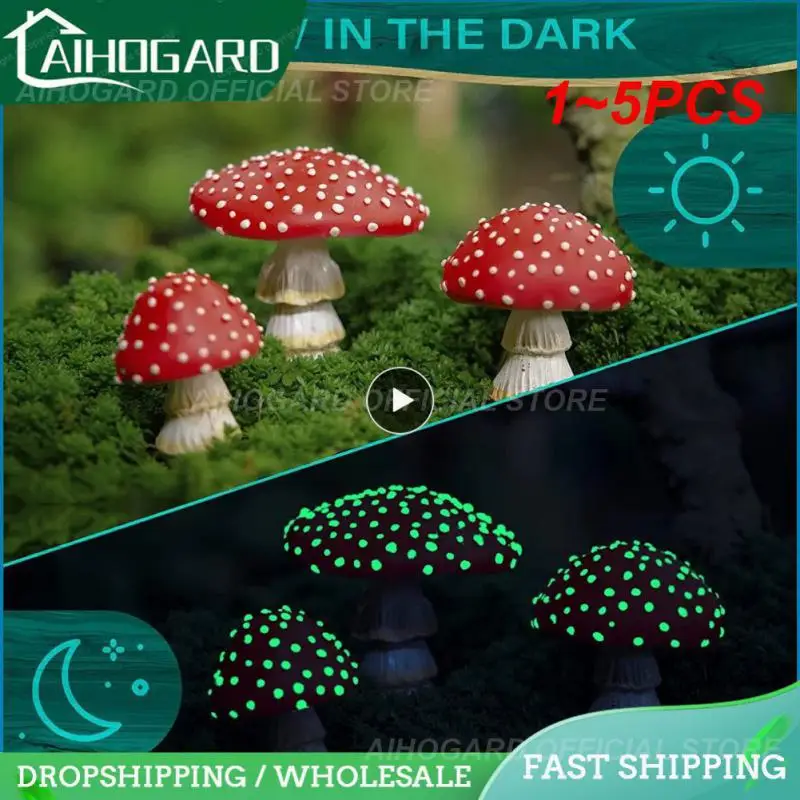 1~5PCS Mini Mushroom Glow In The Dark Resin Crafts Fairy Garden Miniatures Garden Ornament Terrarium Figurines Decor DIY
1~5PCS Mini Mushroom Glow In The Dark Resin Crafts Fairy Garden Miniatures Garden Ornament Terrarium Figurines Decor DIY