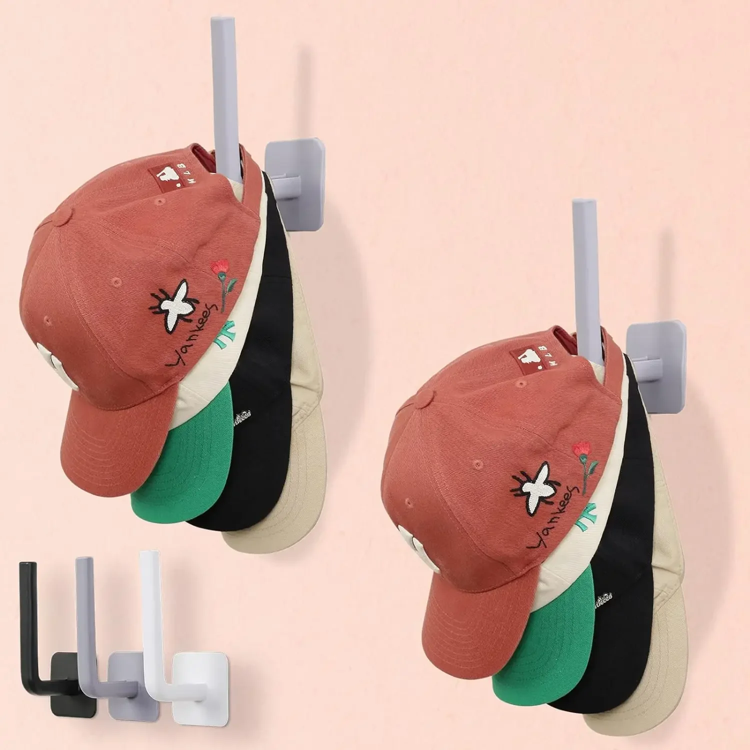 Hat Rack for Baseball Caps Adhesive Hat Hooks Wall Hat Hanger Storage Baseball Cap Organizer No Drilling Strong Hat Holder Hook
Hat Rack for Baseball Caps Adhesive Hat Hooks Wall Hat Hanger Storage Baseball Cap Organizer No Drilling Strong Hat Holder Hook